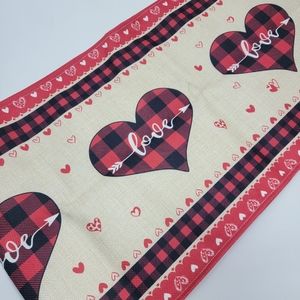 LOVE Table Runner 90 inches Red Table Runner Winter Holiday Party 13" × 90"